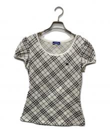 BURBERRY BLUE LABEL（バーバリー ブルー レーベル）の古着「半袖Tシャツ」｜ホワイト×ブラウン