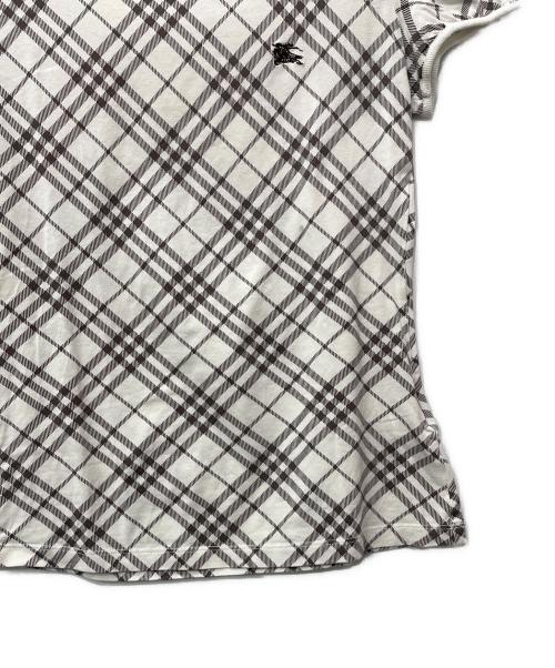 BURBERRY BLUE LABEL（バーバリー ブルー レーベル）BURBERRY BLUE LABEL (バーバリー ブルー レーベル) 半袖Tシャツ ホワイト×ブラウン サイズ:38の古着・服飾アイテム