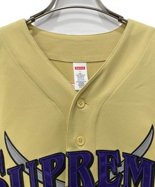 SUPREME（シュプリーム）Supreme (シュプリーム) 半袖カットソー ベージュ×パープル サイズ:Lの古着・服飾アイテム