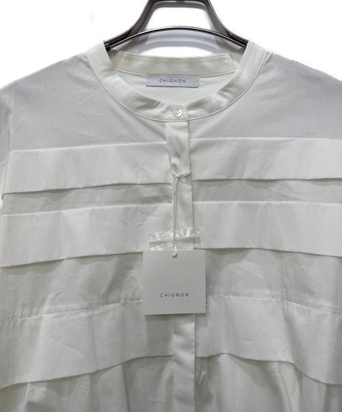 chignon（シニヨン）chignon (シニヨン) 長袖ブラウス ホワイト サイズ:F 未使用品の古着・服飾アイテム
