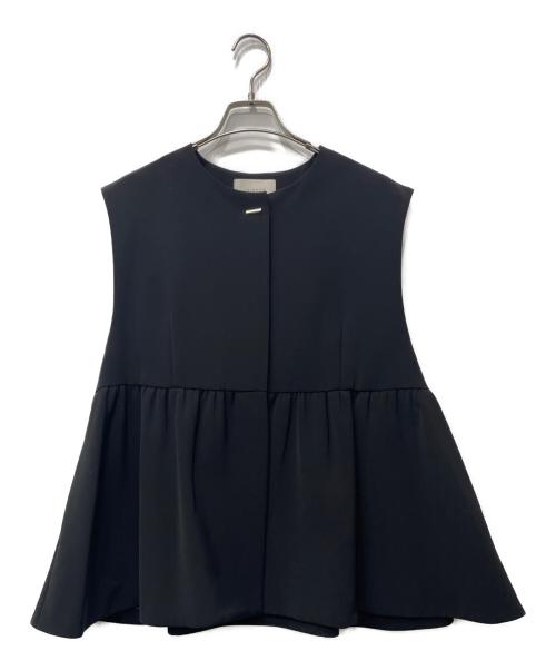 chignon（シニヨン）chignon (シニヨン) ダブルクロスペプラムベスト ブラック サイズ:F 未使用品の古着・服飾アイテム