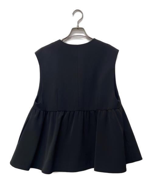 chignon（シニヨン）chignon (シニヨン) ダブルクロスペプラムベスト ブラック サイズ:F 未使用品の古着・服飾アイテム