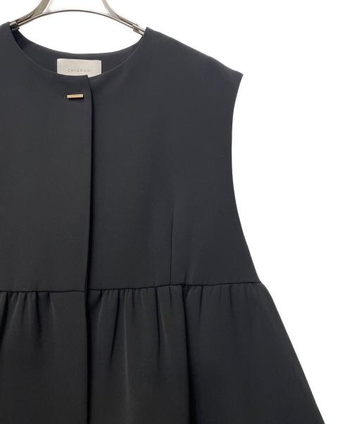 chignon（シニヨン）chignon (シニヨン) ダブルクロスペプラムベスト ブラック サイズ:F 未使用品の古着・服飾アイテム