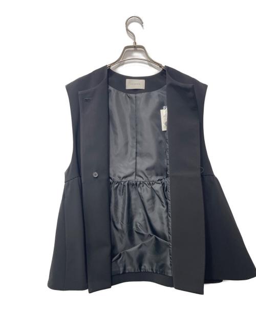 chignon（シニヨン）chignon (シニヨン) ダブルクロスペプラムベスト ブラック サイズ:F 未使用品の古着・服飾アイテム