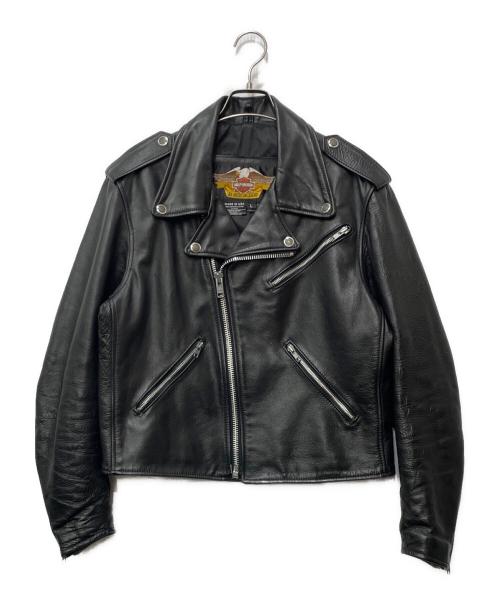 HARLEY-DAVIDSON（ハーレーダビッドソン）HARLEY-DAVIDSON (ハーレーダビッドソン) レザーライダースジャケット ブルー サイズ:Lの古着・服飾アイテム