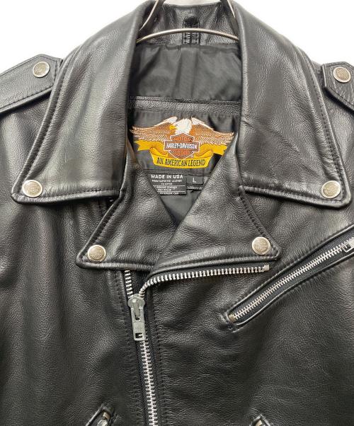 HARLEY-DAVIDSON（ハーレーダビッドソン）HARLEY-DAVIDSON (ハーレーダビッドソン) レザーライダースジャケット ブルー サイズ:Lの古着・服飾アイテム