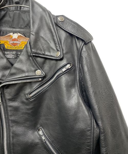 HARLEY-DAVIDSON（ハーレーダビッドソン）HARLEY-DAVIDSON (ハーレーダビッドソン) レザーライダースジャケット ブルー サイズ:Lの古着・服飾アイテム