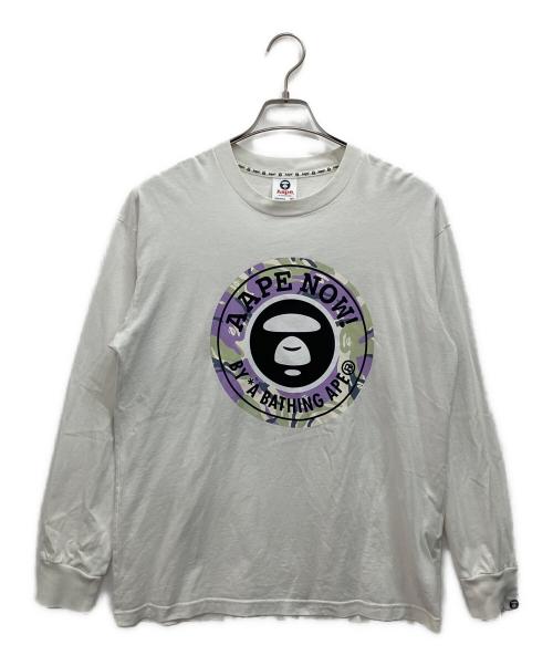 Aape BY A BATHING APE（エーエイプ バイ アベイシングエイプ）Aape BY A BATHING APE (エーエイプ バイ アベイシングエイプ) 長袖カットソー ホワイト サイズ:Sの古着・服飾アイテム