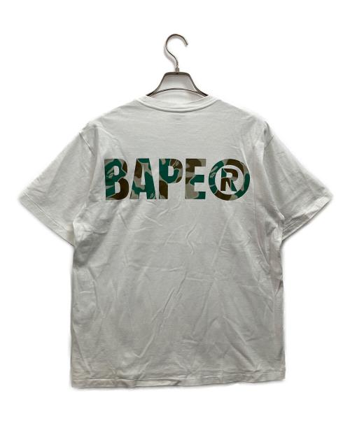 A BATHING APE（アベイシングエイプ）A BATHING APE (アベイシングエイプ) Liquid Camo Small Ape Face Tee ホワイト サイズ:Lの古着・服飾アイテム