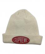 SUPREMEシュプリーム）の古着「Oval Patch Beanie」｜ホワイト