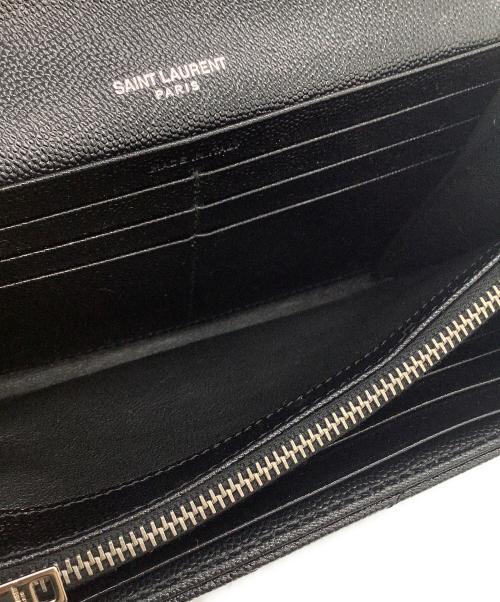 Saint Laurent Paris（サンローランパリ）Saint Laurent Paris (サンローランパリ) モノグラム・サンローラン　ラージフラップウォレット ブラックの古着・服飾アイテム