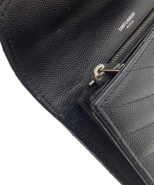 Saint Laurent Paris（サンローランパリ）Saint Laurent Paris (サンローランパリ) モノグラム・サンローラン　ラージフラップウォレット ブラックの古着・服飾アイテム