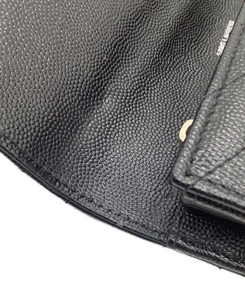 Saint Laurent Paris（サンローランパリ）Saint Laurent Paris (サンローランパリ) モノグラム・サンローラン　ラージフラップウォレット ブラックの古着・服飾アイテム