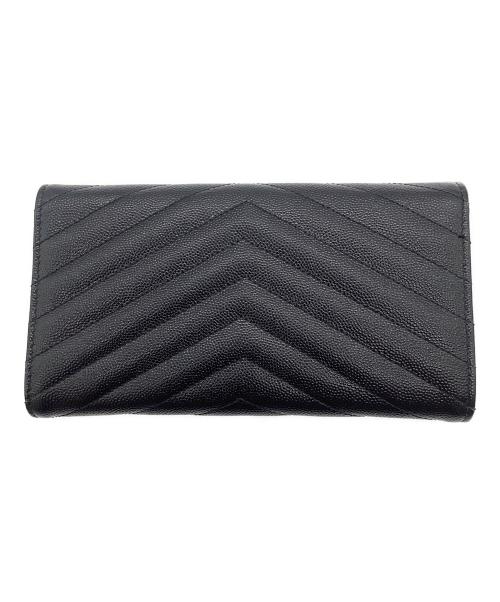 Saint Laurent Paris（サンローランパリ）Saint Laurent Paris (サンローランパリ) モノグラム・サンローラン　ラージフラップウォレット ブラックの古着・服飾アイテム