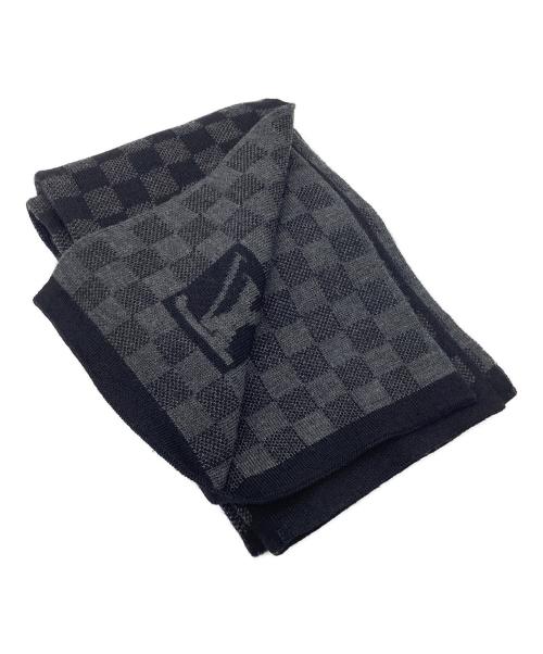 LOUIS VUITTON（ルイ ヴィトン）LOUIS VUITTON (ルイ ヴィトン) エシャルプ・プティ ダミエ　マフラー ブラック×グレーの古着・服飾アイテム