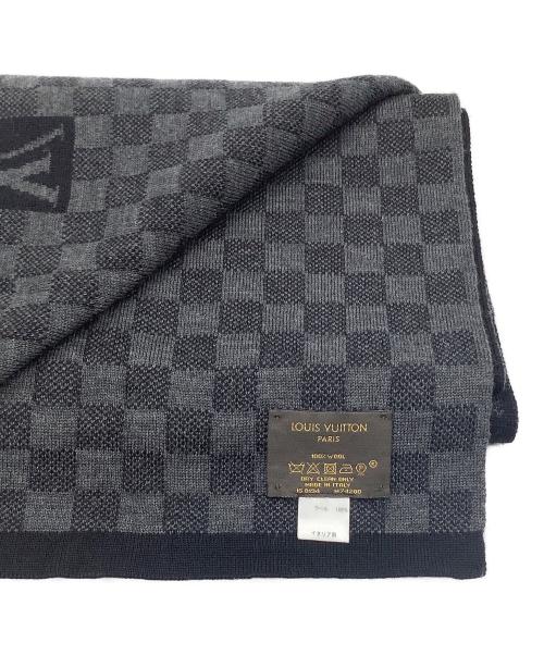 LOUIS VUITTON（ルイ ヴィトン）LOUIS VUITTON (ルイ ヴィトン) エシャルプ・プティ ダミエ　マフラー ブラック×グレーの古着・服飾アイテム