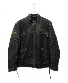 HARLEY-DAVIDSON（ハーレーダビッドソン）の古着「シングルライダースジャケット」｜ブラック