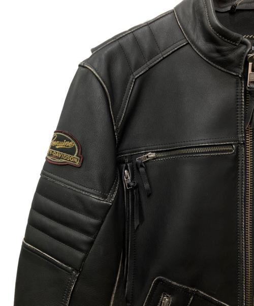 HARLEY-DAVIDSON（ハーレーダビッドソン）HARLEY-DAVIDSON (ハーレーダビッドソン) シングルライダースジャケット ブラック サイズ:Mの古着・服飾アイテム