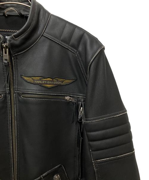 HARLEY-DAVIDSON（ハーレーダビッドソン）HARLEY-DAVIDSON (ハーレーダビッドソン) シングルライダースジャケット ブラック サイズ:Mの古着・服飾アイテム