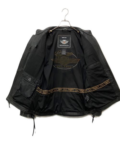 HARLEY-DAVIDSON（ハーレーダビッドソン）HARLEY-DAVIDSON (ハーレーダビッドソン) シングルライダースジャケット ブラック サイズ:Mの古着・服飾アイテム