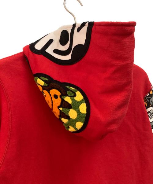 A BATHING APE（アベイシングエイプ）A BATHING APE (アベイシングエイプ) ジップパーカー レッド サイズ:Mの古着・服飾アイテム
