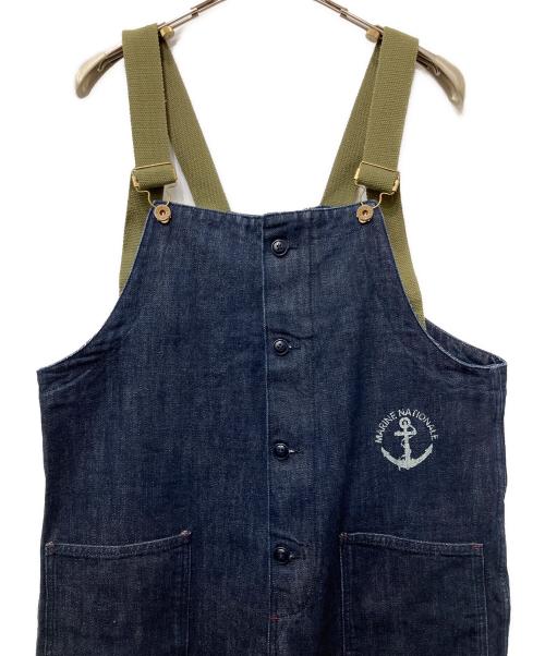 Maden Workwear（メイデンワークウェアー）Maden workwear (メイデンワークウェアー) 海軍ミリタリーオーバーオールサロペットデニムパンツ インディゴ サイズ:XXLの古着・服飾アイテム