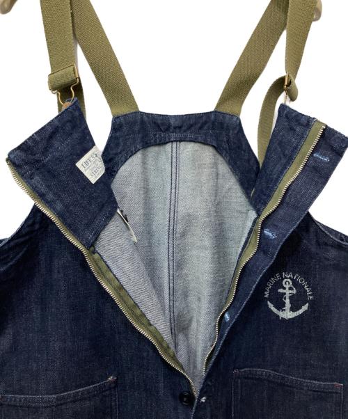 Maden Workwear（メイデンワークウェアー）Maden workwear (メイデンワークウェアー) 海軍ミリタリーオーバーオールサロペットデニムパンツ インディゴ サイズ:XXLの古着・服飾アイテム
