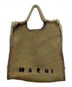 MARNIマルニ）の古着「MARCEL　ラフィアハンドバッグ」｜ブラウン