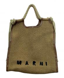 MARNI（マルニ）の古着「MARCEL　ラフィアハンドバッグ」｜ブラウン