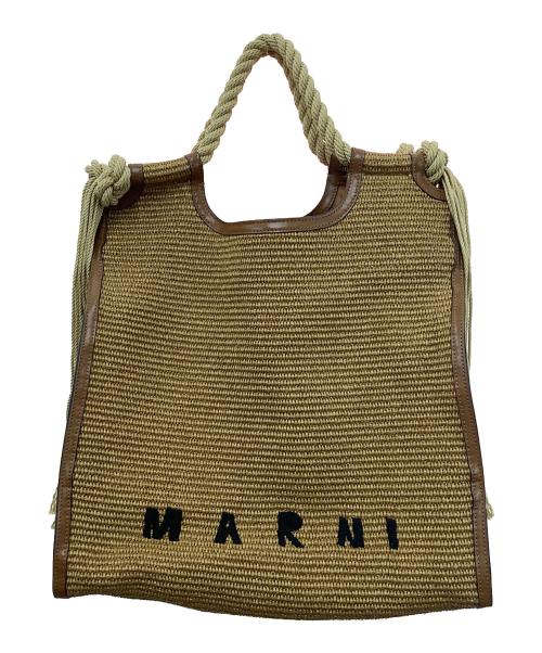 MARNI（マルニ）MARNI (マルニ) MARCEL　ラフィアハンドバッグ ブラウンの古着・服飾アイテム