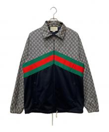 GUCCI（グッチ）の古着「テクニカルジャージジャケット」｜グレー×ネイビー