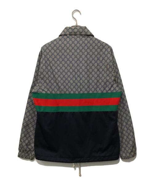 GUCCI（グッチ）GUCCI (グッチ) テクニカルジャージジャケット グレー×ネイビー サイズ:Sの古着・服飾アイテム