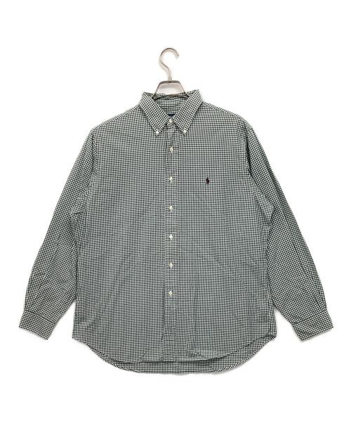 RALPH LAUREN（ラルフローレン）RALPH LAUREN (ラルフローレン) 長袖シャツ グリーン×ホワイト サイズ:16 1/2 34/35の古着・服飾アイテム