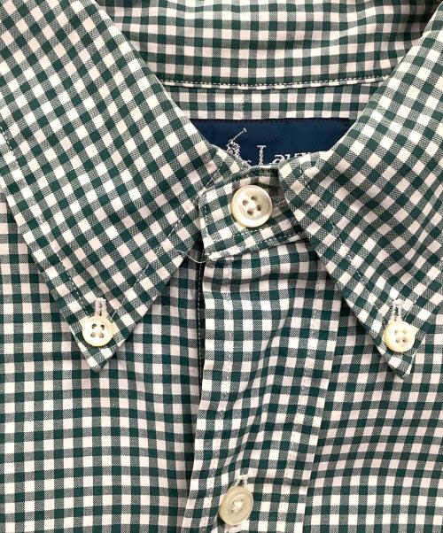 RALPH LAUREN（ラルフローレン）RALPH LAUREN (ラルフローレン) 長袖シャツ グリーン×ホワイト サイズ:16 1/2 34/35の古着・服飾アイテム