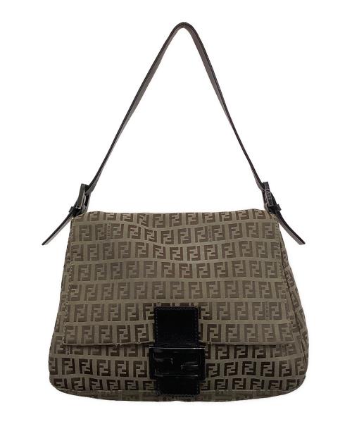 FENDI（フェンディ）FENDI (フェンディ) ズッキーノ　マンマバケット　ハンドバッグ ベージュ×ブラックの古着・服飾アイテム