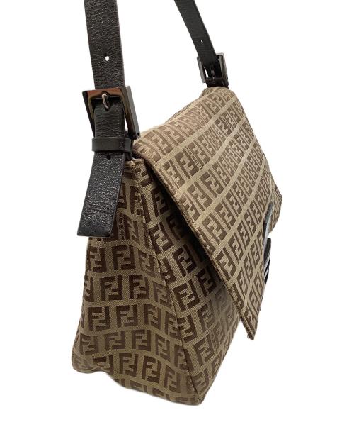 FENDI（フェンディ）FENDI (フェンディ) ズッキーノ　マンマバケット　ハンドバッグ ベージュ×ブラックの古着・服飾アイテム