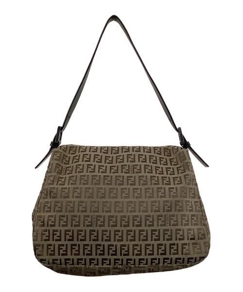 FENDI（フェンディ）FENDI (フェンディ) ズッキーノ　マンマバケット　ハンドバッグ ベージュ×ブラックの古着・服飾アイテム