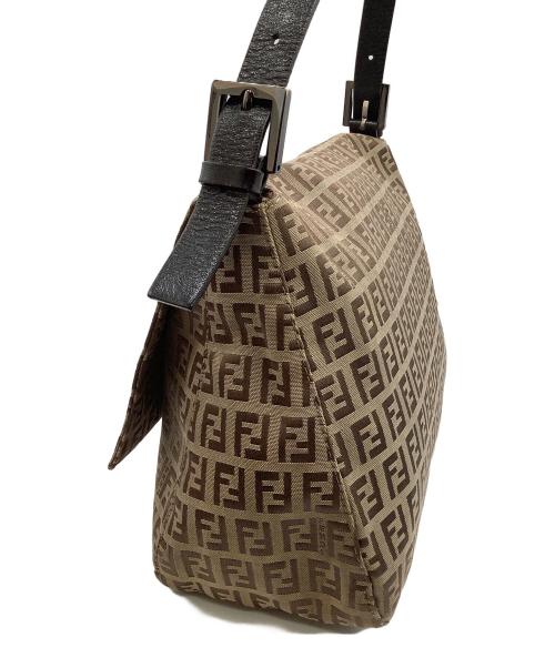 FENDI（フェンディ）FENDI (フェンディ) ズッキーノ　マンマバケット　ハンドバッグ ベージュ×ブラックの古着・服飾アイテム