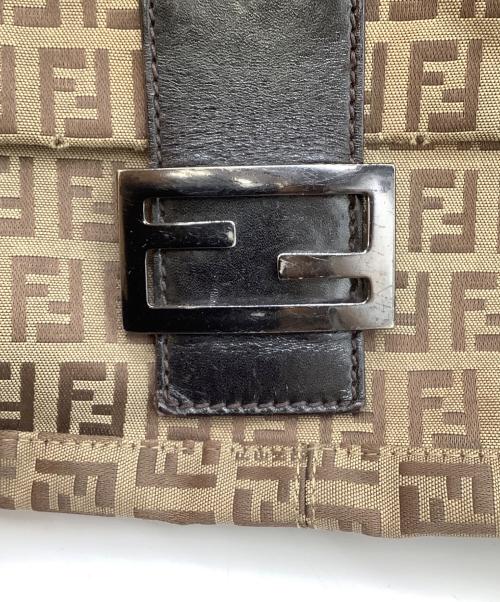 FENDI（フェンディ）FENDI (フェンディ) ズッキーノ　マンマバケット　ハンドバッグ ベージュ×ブラックの古着・服飾アイテム