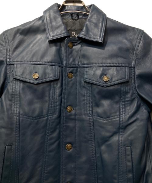 RHENIUM（レニウム）RHENIUM (レニウム) レザージャケット ブルー サイズ:38の古着・服飾アイテム