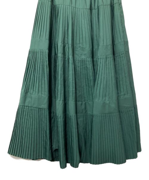 BEARDSLEY（ビアズリー）BEARDSLEY (ビアズリー) プリーツティアードスカート グリーン サイズ:F 未使用品の古着・服飾アイテム
