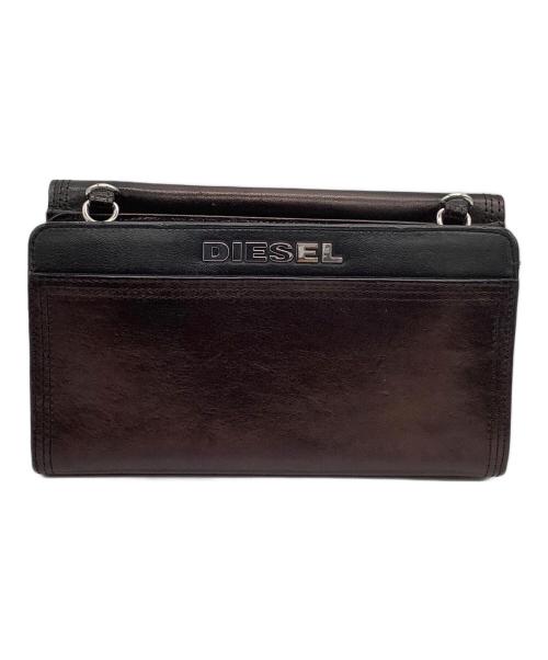 DIESEL（ディーゼル）DIESEL (ディーゼル) ショルダーウォレット ブラック×ブラウンの古着・服飾アイテム