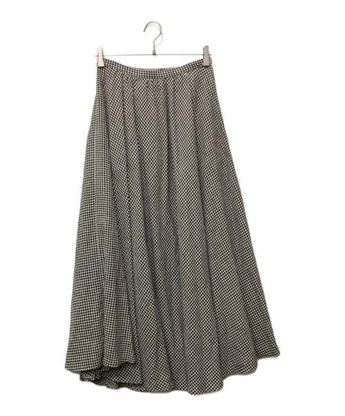BEARDSLEY（ビアズリー）BEARDSLEY (ビアズリー) フレアスカート ブラック×ベージュ サイズ:Fの古着・服飾アイテム