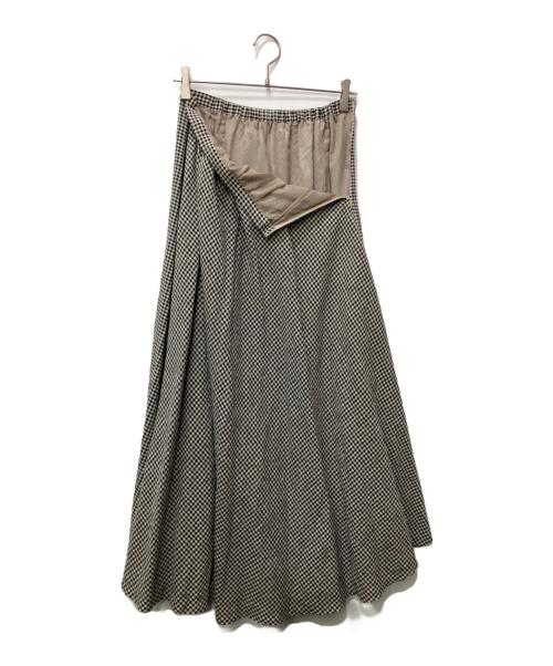BEARDSLEY（ビアズリー）BEARDSLEY (ビアズリー) フレアスカート ブラック×ベージュ サイズ:Fの古着・服飾アイテム