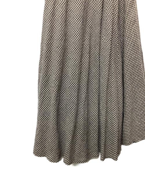 BEARDSLEY（ビアズリー）BEARDSLEY (ビアズリー) フレアスカート ブラック×ベージュ サイズ:Fの古着・服飾アイテム