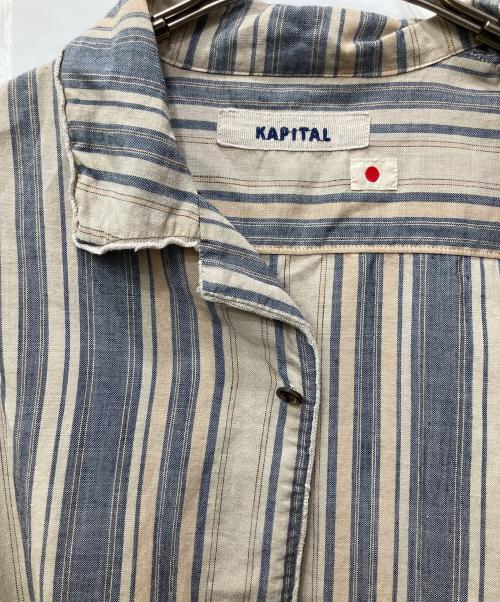 KAPITAL（キャピタル）KAPITAL (キャピタル) 半袖シャツ ブルー×アイボリー サイズ:Lの古着・服飾アイテム