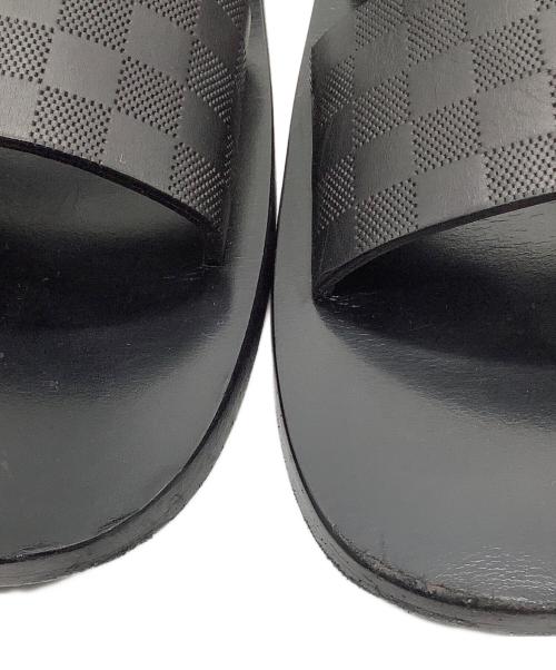 LOUIS VUITTON（ルイ ヴィトン）LOUIS VUITTON (ルイ ヴィトン) ダミエ　アンフィニ レザー サンダル ブラック サイズ:7の古着・服飾アイテム