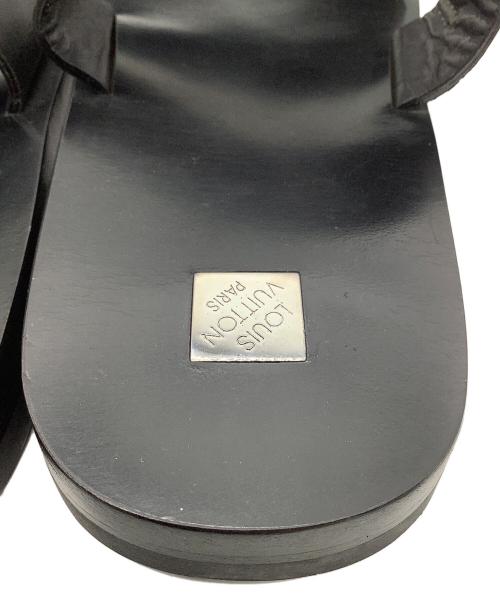 LOUIS VUITTON（ルイ ヴィトン）LOUIS VUITTON (ルイ ヴィトン) ダミエ　アンフィニ レザー サンダル ブラック サイズ:7の古着・服飾アイテム