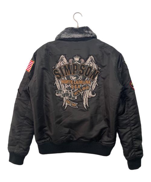 SIMPSON（シンプソン）SIMPSON (シンプソン) MA-1ジャケット ブラック サイズ:Lの古着・服飾アイテム