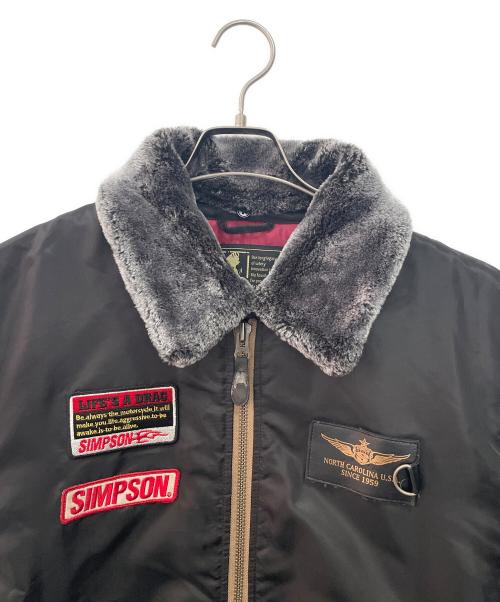 SIMPSON（シンプソン）SIMPSON (シンプソン) MA-1ジャケット ブラック サイズ:Lの古着・服飾アイテム